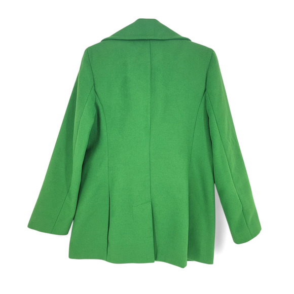 Calvin Klein Green Wool Blend Peacoat Jacket Size 10 Double Breasted NWT - Picture 2 of 6
